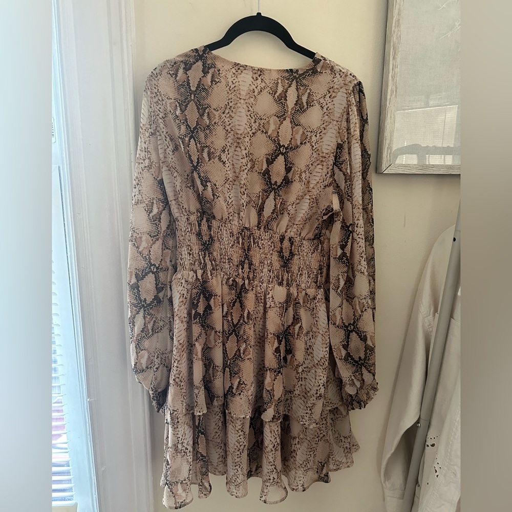 Pookie and Sebastian snake skin patterned blousy dress